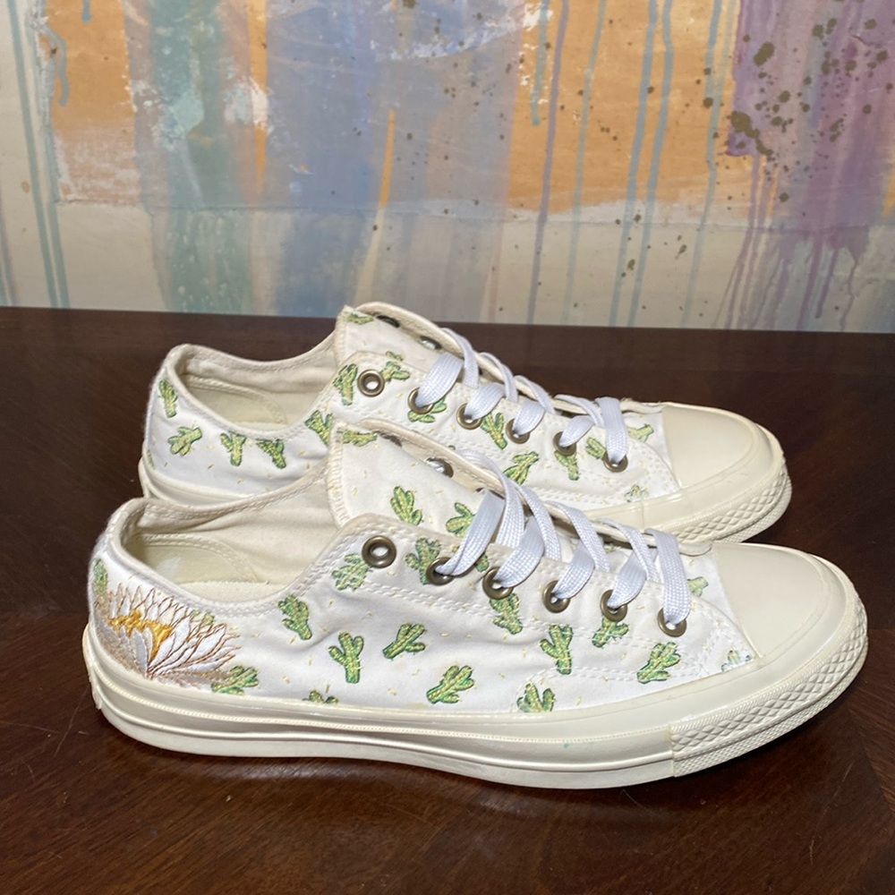 Converse Chuck 70 Ox Low White Cactus Green Unisex 161380c Men 8/ W 10